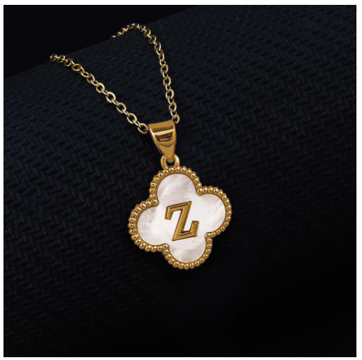 Laj  18k Gold Stainless Steel Initial Necklace SLP LETTER09 with LX885D Z