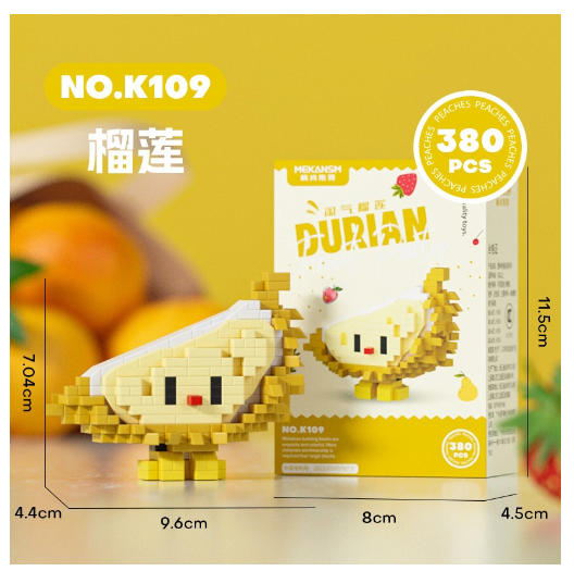 Mini Bricks Toys Trendy Fruit Happy Food Set Creative Desktop Decorations Birthday Gifts F19