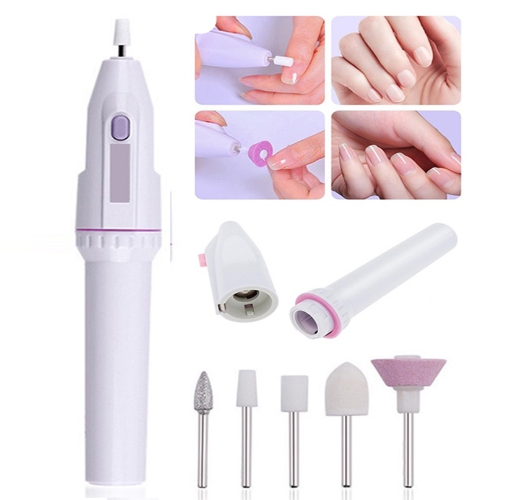 1 Set Portable Electric Nail Drill Mini Nail Buffer Fingernail Grinder Art Manicure Kit