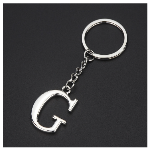 New A-Z 26 Letter Key Chains Stainless Steel Keychain Charm Fashion Accessories Key Ornaments G