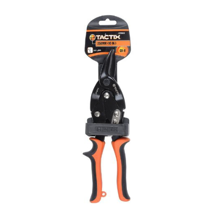 Tactix ME273013 Aviation Left Cut Tin Snip (Black/Orange)