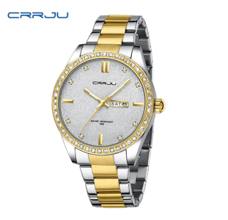 CRRJU Original Brand Men's Watch Luminous Fashion Business Sports Gift Quartz Stainless Steel Waterproof 5008 001