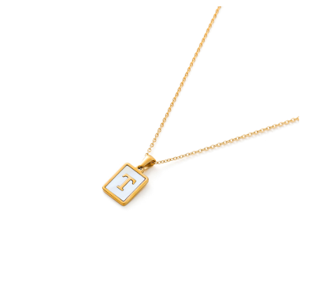 St.kunkka Stainless Steel Gold Letter Pendant Necklace Ladies A-Z Letter Necklace for Gift T
