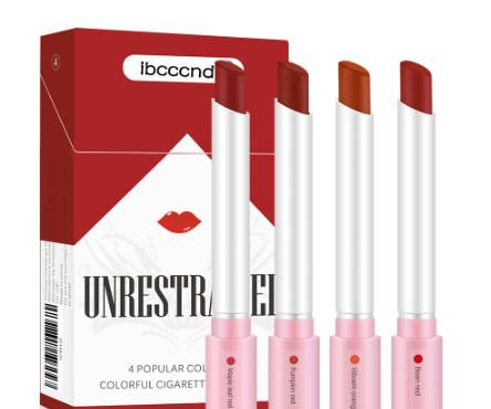 IBCCCNDC Creative Cigarette Lipstick Set 4 Colors Matte Long Lasting Waterproof Matt Lip Stick Tube Nude Red Lips Makeup Cruelty-