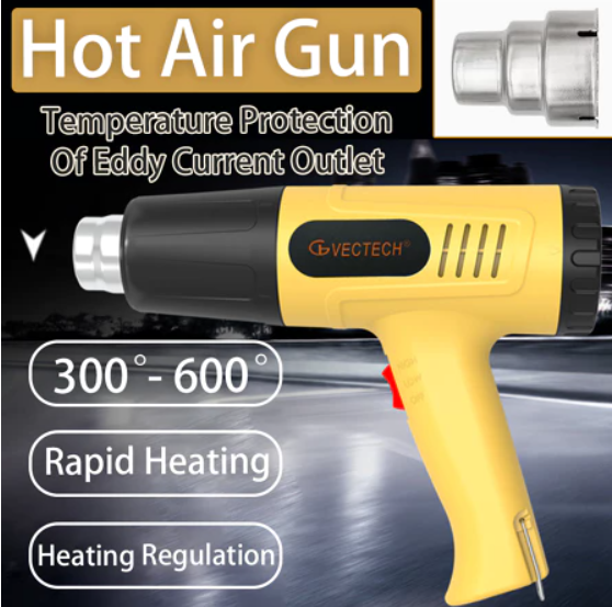 2000W Adjustable Hot Air Gun Heat Gun With Nozzle Industrial Heater Heat Gun Blower Power Tool