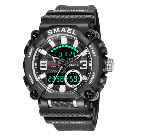 Smael 8052 New Fashion Men's Sports Watch Luxury Brand Military Waterproof Digital Quartz Dual Display Date Wristwatch M03