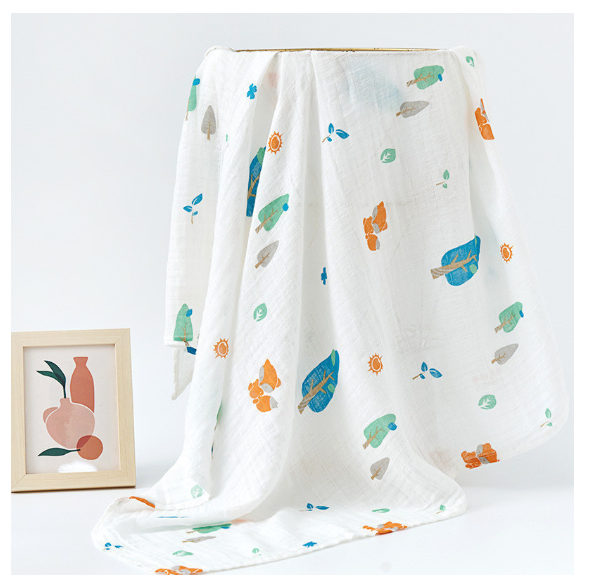 Summer Baby Blanket Muslin Gauze Breathable Sleep Swaddle Wrap Infant Quilt For Baby Bib S35