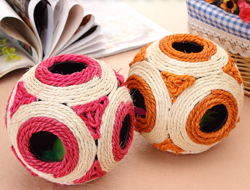 Cat Dog Chewing Toy Bite Resistant Kitten Puppy Woven Knots Ball Pet Supplies