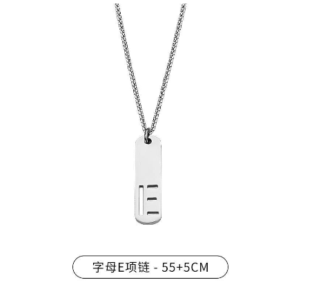 Stainless Steel 26 English Alphabet Pendant Necklace Fashion Men's Letter Necklace Jewelry Wholesale E