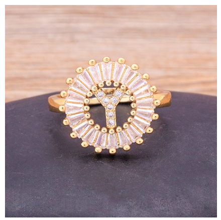 Initial 26 Alphabet Adjustable Size Gold Color Zircon A-Z Letter Ring Statement Name Jewelry Y