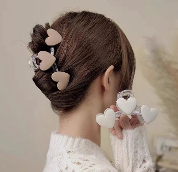 Korean Acrylic Hair Clip New Love Cross Hair Clamps Back of Head Hairpin Fashion Summer Hair Claws