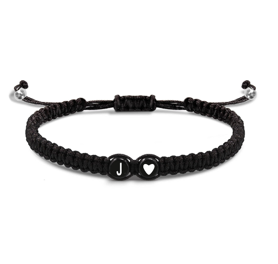 Tala for you Letter Initial Couple Bracelets Handmade Adjustable Bracelets Cord Bracelet J
