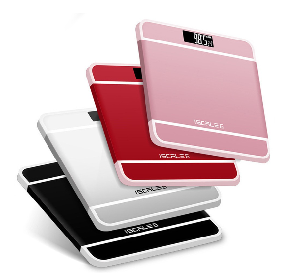 Iscale Digital LCD Electronic Tempered Glass Bathroom Weighing Scale