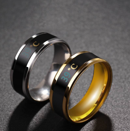 Unisex Smart Sensing Temperature Ring Waterproof Wear-resistant Lovers' Ring Jewelry