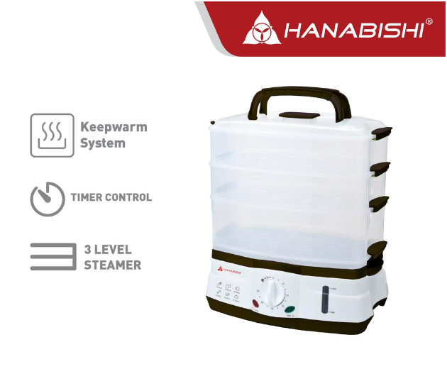 Hanabishi Food Steamer HFS75 3 Level with Keep Warm function