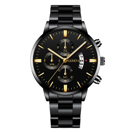 Original Luxury Fashion Men's Stainless Steel Watch Calendar Quartz Business Casual Men's Watch 010