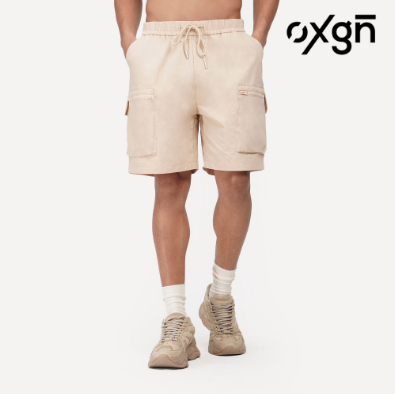 OXGN Nylon Cargo Shorts For Men (Green/Khaki)