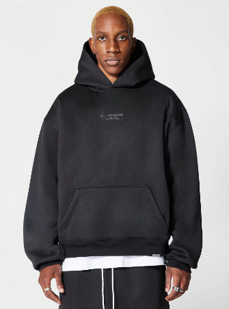 SUMWON Overhead Hoodie With Embossed Back Graphic Print