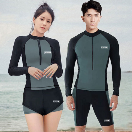Couple swimsuit diving suit men and women sun protection long-sleeved snorkeling suit split swimsuit surfing suit fzc024
