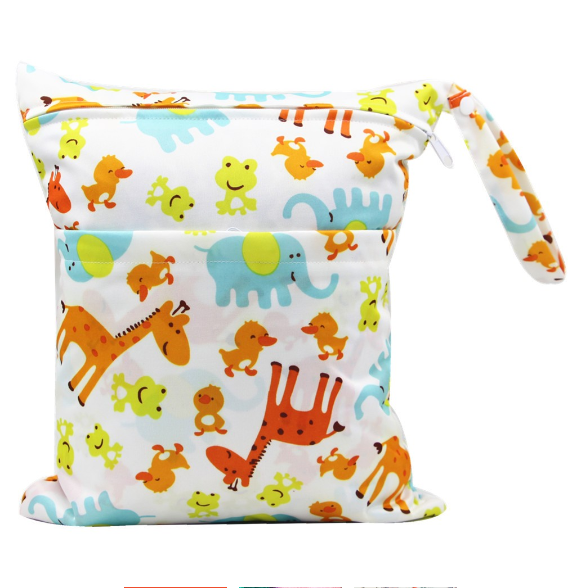 30x36cm Lager Size Diaper Wet Dry Bags Double Zipper Printed Portable Waterproof Bag Storage Bag Swimwear Bag C35