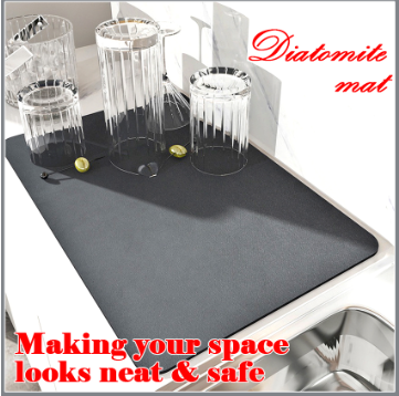 Thickened Durable Drying Diatomite Mat Pad Sink Dish Water Absorbent For Kitchen And Bathroom IP