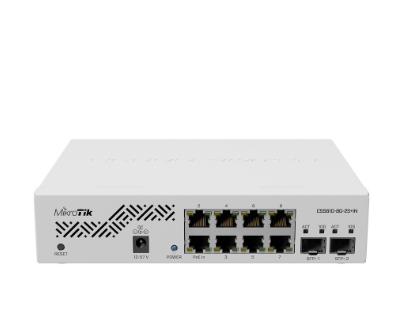 MikroTik CSS610-8G-2S+IN Cloud Smart Switch - (8) 1G Ethernet RJ45 Ports, (2) 10G SFP+, POE IN