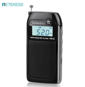 RETEKESS PR12 Radio FM AM Mini Pocket USB Radio Mp3 Portable Receiver Backlit Display Digital Stereo Support TF Card For Elderly