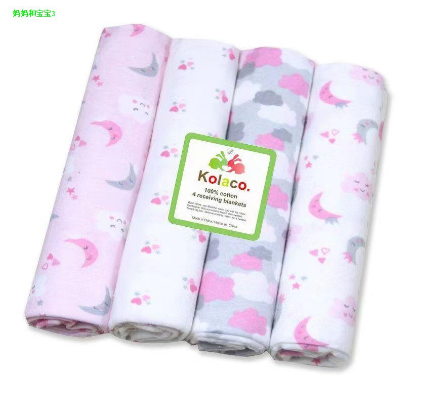 4pcs Set Baby Blanket Soft Cotton Swaddling Newborn Baby Flannel Blanket Set