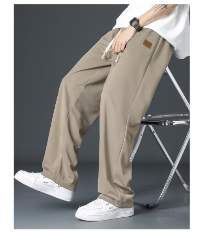 Korean style Summer Ice Silk Loose Straight Plus Size Casual Sports Baggy Jogging Slocks Pants For Men