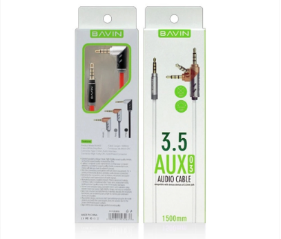 Bavin Aux03 3.5mm Audio Conversion Cable Adapter 180 Degree Rotation 3.5mm To 3.5mm