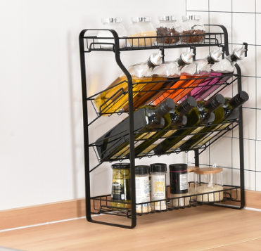 Locaupin 50% OFF Metal Seasoning Rack Bottle Jars Kitchen Organizer