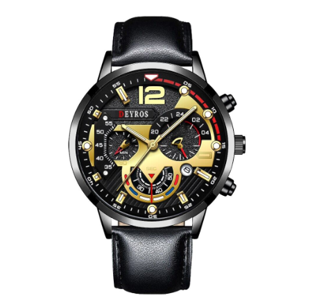 Original DEYROS Top Luxury Men's Watches Silver Stainless Steel Chronograph Analog Quartz Wrist Watch For Men Waterproof Business Watch 005