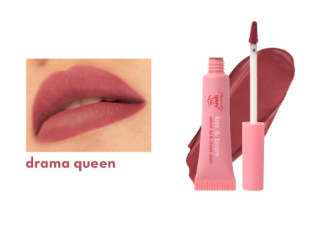 Happy Skin Kiss & Bloom Velvet Lip & Cheek Stain in Drama Queen