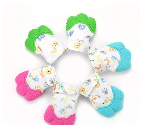 Socone Infant Pacifier Teether Silicone Mitten Teether Safe Silicone Baby Mitten Teething Glove 4528