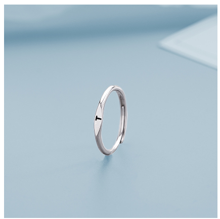 Fashion 925 Silver 26 A-Z Initial Letters Open Ring Birthday Jewelry Adjustable Gift For Women T