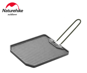 Naturehike Outdoor Camping Picnic BBQ Grill Pan Square Aluminum Alloy Stainless Steel Non Stick Frying Pan