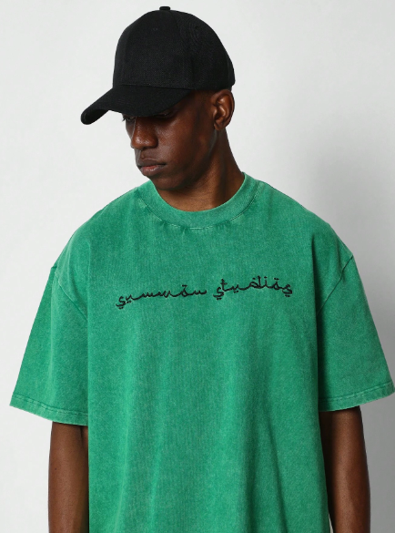 SUMWON Washed Tee With Embroidery College Ready