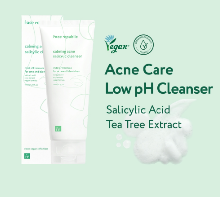 Face Republic Calming Acne Salicylic Cleanser 100mL [Oily, Sensitive Skin, Pimple / BHA, CICA] Vegan