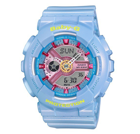 Casio Baby-g BA-110CA-2ADR Digital Analog Rubber Strap Watch For Women