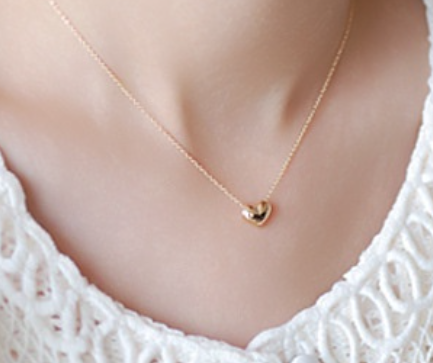 Cute Short Gold Peach Heart Necklace Clavicle Chain For Women Fashion Accessories Wholesale Jewelry
