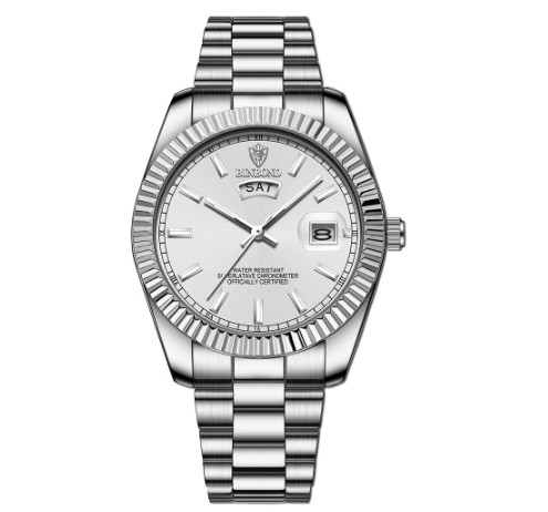 Binbond Watch Men Steel Band Waterproof Casual Classic Dual Calendar Luminous Men's Watch Simple Atmospheric Men's Watch M3