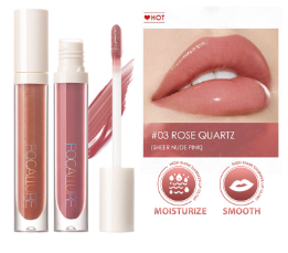 FOCALLURE PLUMPMAX High Shine Lip Gloss Shimmering-Free Non-Sticky Formula Color Lasts Wrinkle Lips Makeup