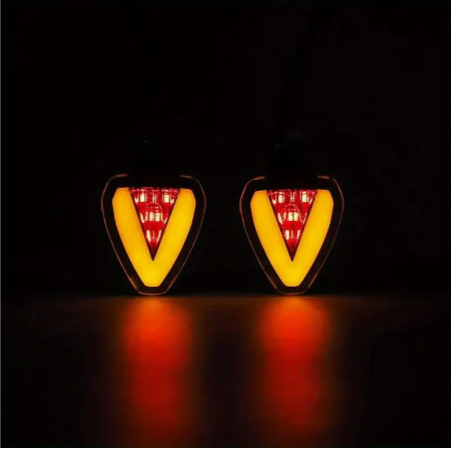 Motorcycle LED Stereo Triangle Turn Signal, Electric Motorcycle Modification Signal Light With Brake Light Motorbike Accessories