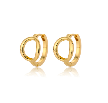 Kaijiang Anting-anting Initial Letter Hoop Earrings For Women A-Z Letter Piercing Stainless Steel Earring Korean Fashion Jewelry O