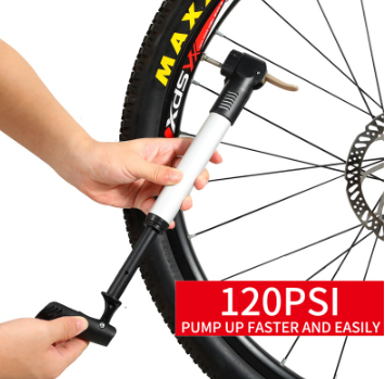 WEST BIKING Mini Portable Bicycle Tire Pump Ultralight 120 Psi High Pressure Cycling Air Pumps