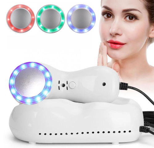 Red Blue Green 3 Light Therapy Cold Hammer Facial Skin Massage Machine Cryotherapy Ice Healing Face Care Massager Beauty