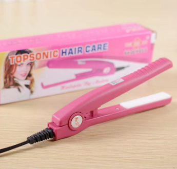 Mini Portable Hair Curl Straightener Flat Iron Perm Splint