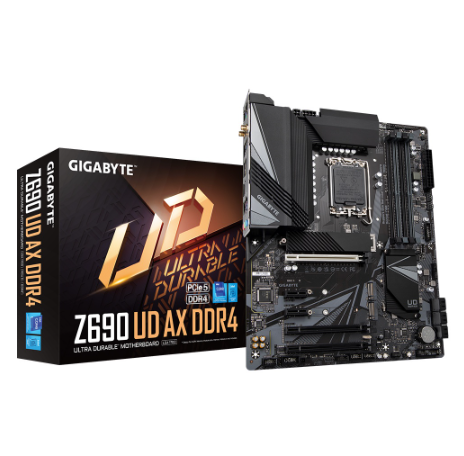 Gigabyte Z690 UD AX DDR4 LGA1700 Intel ATX Motherboard With Triple M.2 PCIe 5.0 Wi-Fi 6