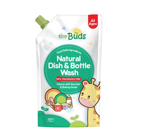Tiny Buds Natural Dish Wash & Baby Bottle Cleanser Fragrance Free (500ml)