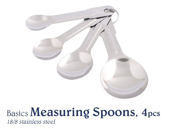 Chef's Classics Basics Stainless Steel Measuring Spoons, 4pcs